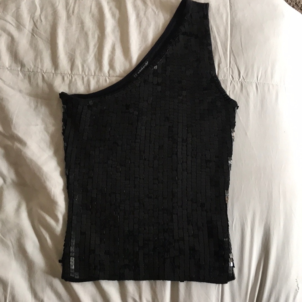 Sequined sweater top.